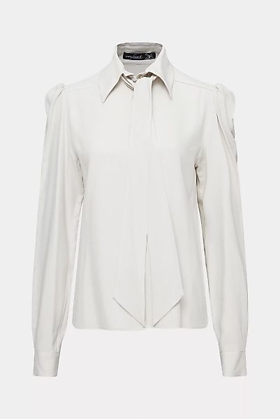 Taillierte Twill Bluse mit Schleifendetails günstig online kaufen