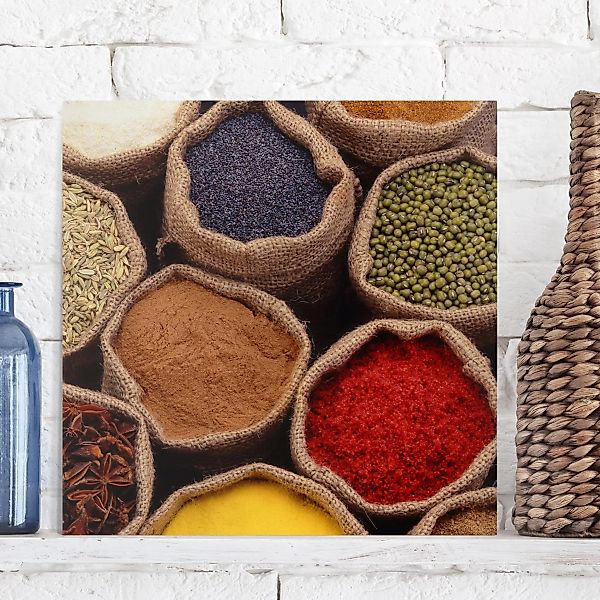 Leinwandbild Küche - Quadrat Colourful Spices günstig online kaufen