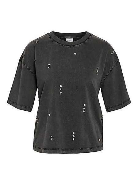 Noisy may T-Shirt Vintage Denim Mit dekorativen Kristallen und Nieten NMRIR günstig online kaufen