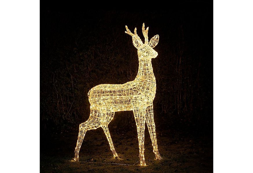 Lights4fun LED-Dekofigur LED-Rentier Hirsch XL Swinsty, Weihnachtsbeleuchtu günstig online kaufen