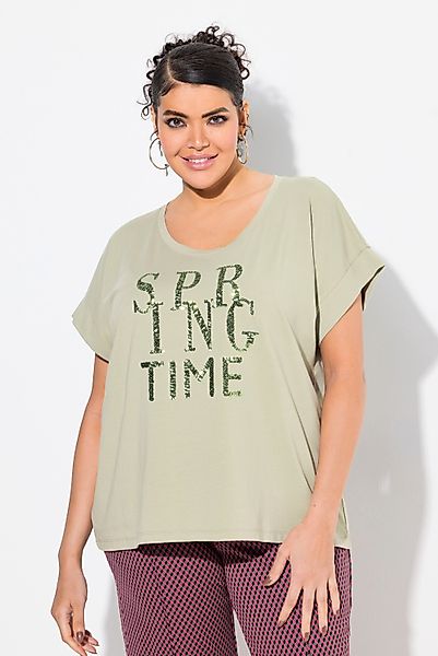 Ulla Popken T-Shirt T-Shirt Pailletten Oversized günstig online kaufen