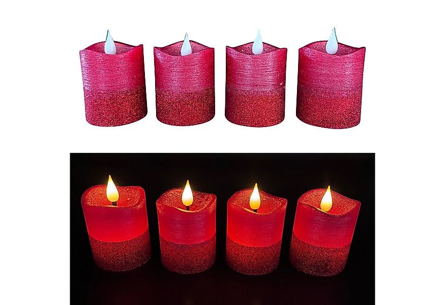 Online-Fuchs LED-Kerze 4 Votivkerzen, Teelichter XL aus Echtwachs mit Timer günstig online kaufen