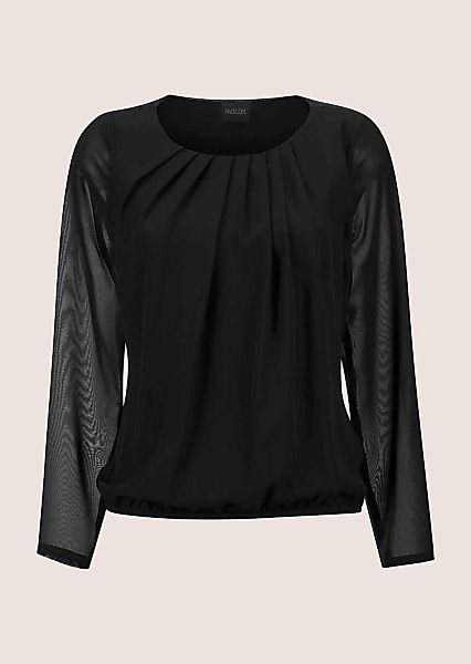 MADELEINE Langarmbluse "Bluse Rundhals-Bluse mit transparenten Ärmeln" günstig online kaufen
