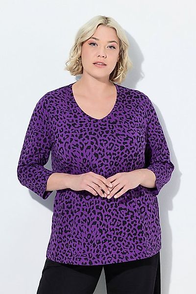 Ulla Popken Longshirt T-Shirt A-Linie V-Ausschnitt 3/4-Arm günstig online kaufen