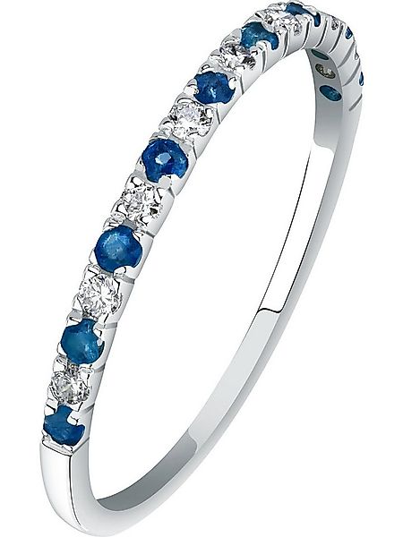 CHRIST Goldring CHRIST Damen-Damenring 585er Weißgold 9 Saphir günstig online kaufen