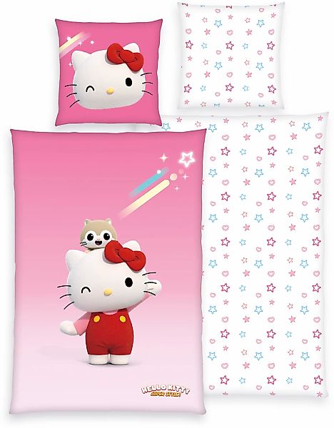 Hello Kitty Bettwäsche "Hello Kitty" 2 Stk. tlg. Wendebettwäsche günstig online kaufen