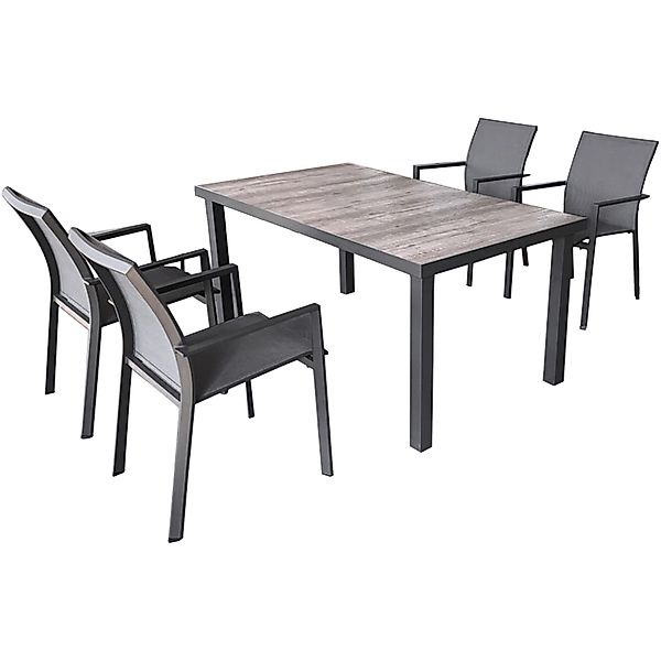 Garden Pleasure Gartenmöbel-Set Rana 5-teilig Anthrazit günstig online kaufen