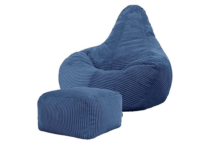 icon Sitzsack Sessel mit Liege aus Cord „Dalton“ mit Hocker (Spar-Set, 1 x günstig online kaufen