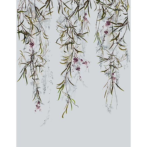 Marburg Vliestapete Blumen Crushed-Optik Modern 270 cm x 210 cm Grau günstig online kaufen