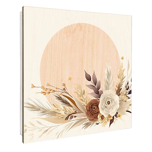 Banjado Schlüsselkasten mit Holzfront 30x30cm Weiß Scharnier Links 50 Haken günstig online kaufen
