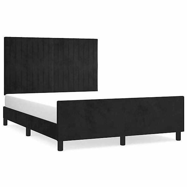 vidaXL Bettgestell mit Kopfteil Schwarz 140x190 cm Samt Modell 61357456 günstig online kaufen