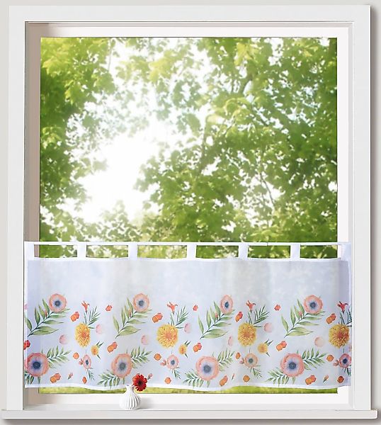 Weckbrodt Scheibengardine "Akina" Schlaufen 1 Stk. tlg. Bistro, Voile, bedr günstig online kaufen