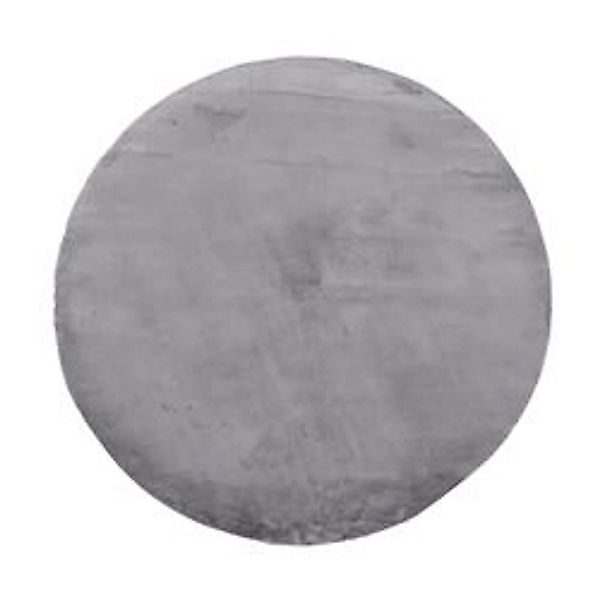 payé Teppich Uni Hochflor Samtweich Rund 120x120 cm Silber günstig online kaufen