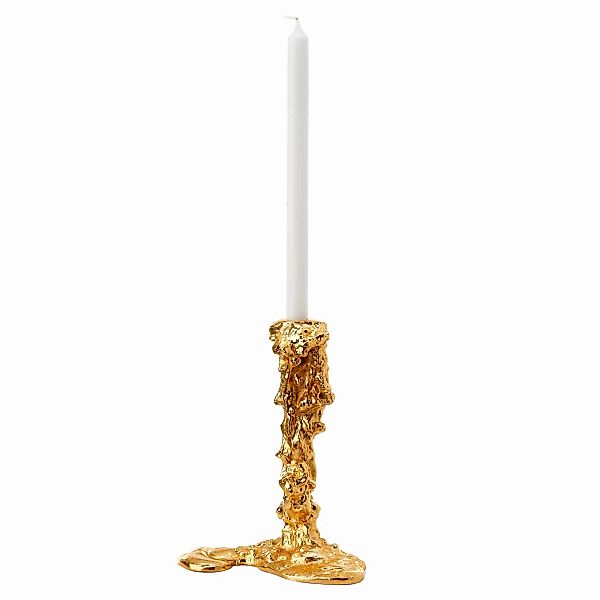 Kerzenleuchter Drip Large gold metall / 11 x 18 x H 25 cm - Aluminiumguss - günstig online kaufen