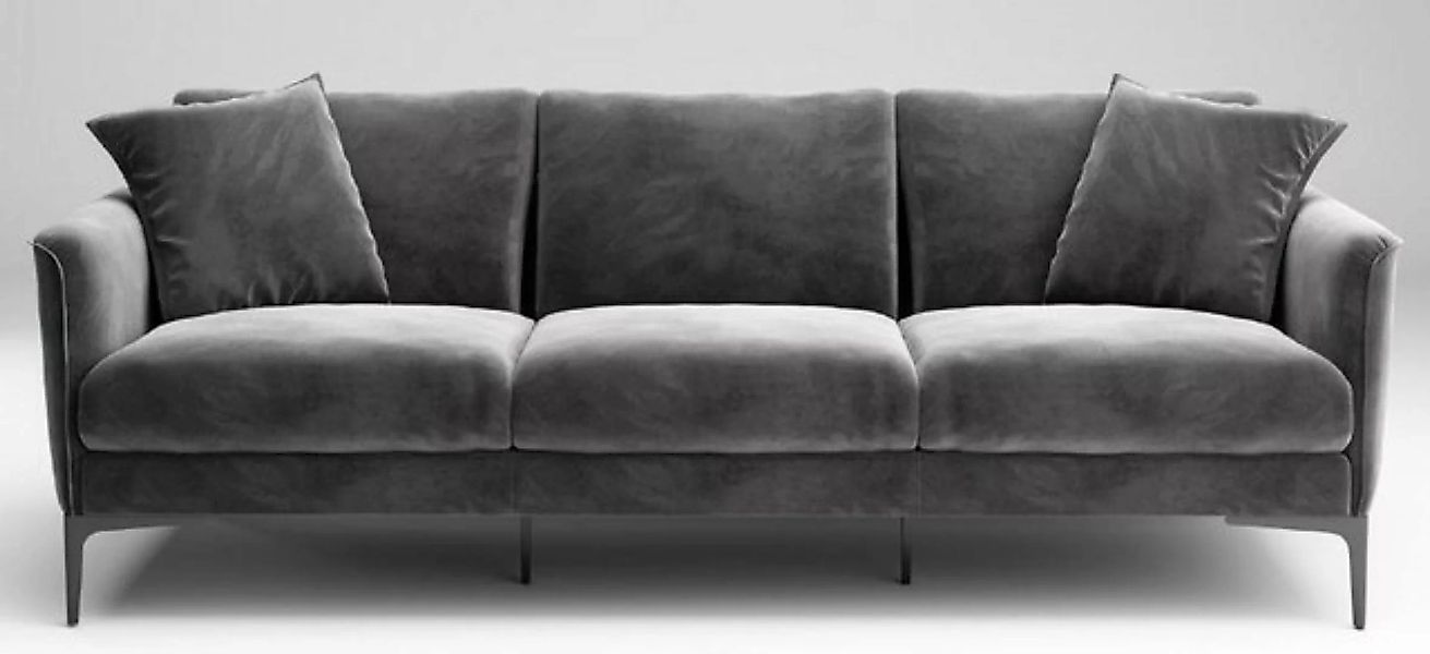 Casa Padrino Sofa Luxus Sofa Grau / Schwarz 240 x 98 x H. 60 cm - Wohnzimme günstig online kaufen
