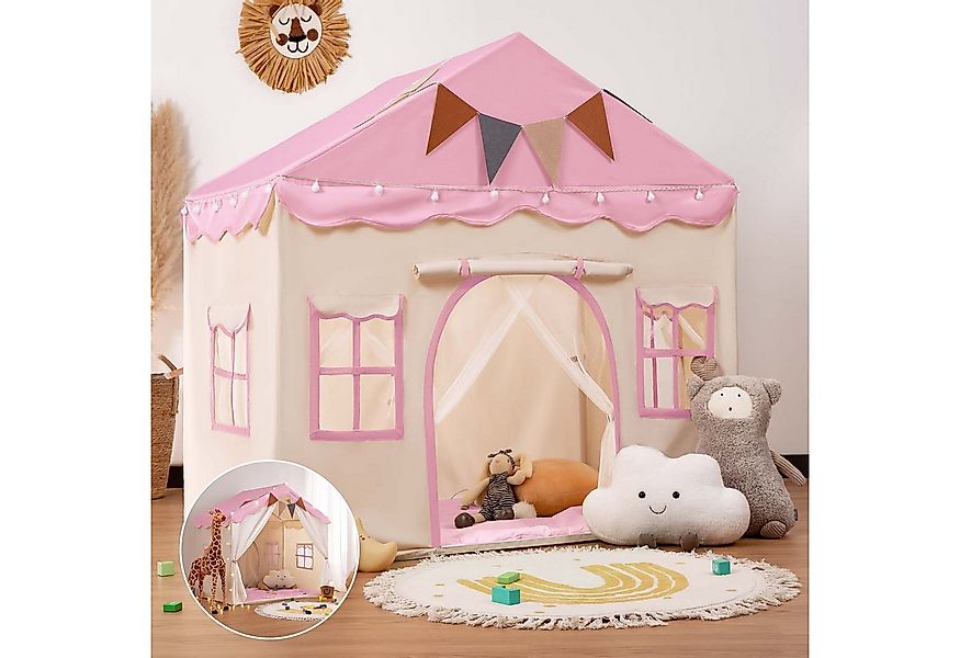 besrey Spielzelt 2 IN 1 Kinderzelt, Kinder Spielhaus Indoor mit Lichtern Pr günstig online kaufen