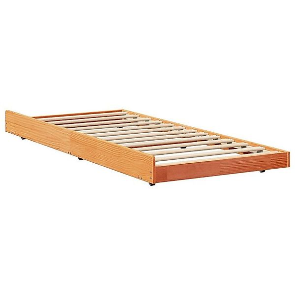 vidaXL Bett Bettgestell Wax Brown Massivholz 80 x 200 cm Minimalistisch (1- günstig online kaufen