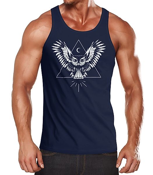 Neverless Tanktop Herren Tanktop Eule Muskelshirt günstig online kaufen