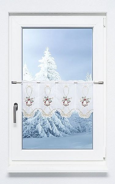 Plauener Spitze® Scheibengardine Weihnachtsglocke (1 St), transparent, HxB günstig online kaufen