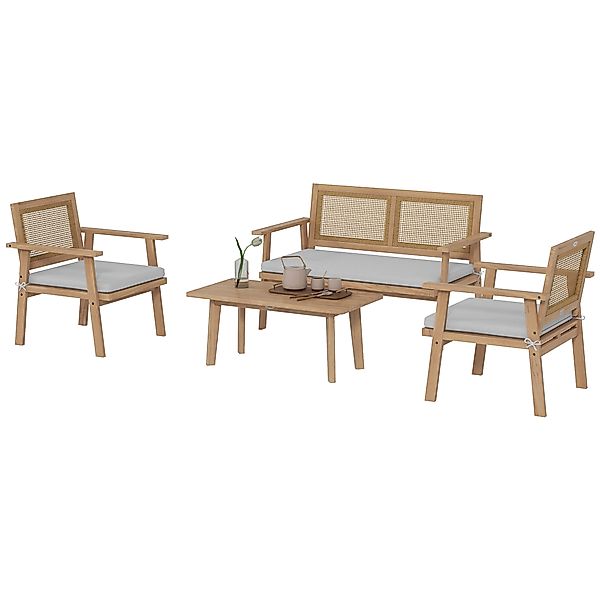 Outsunny Gartenmöbel 4-teilig - Gartenmöbel-Set für den Außenbereich - 2 Se günstig online kaufen