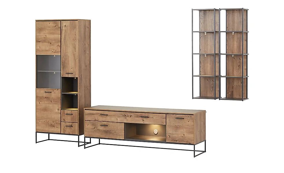 uno Wohnkombination  New York ¦ holzfarben ¦ Maße (cm): B: 320 H: 196 T: 48 günstig online kaufen