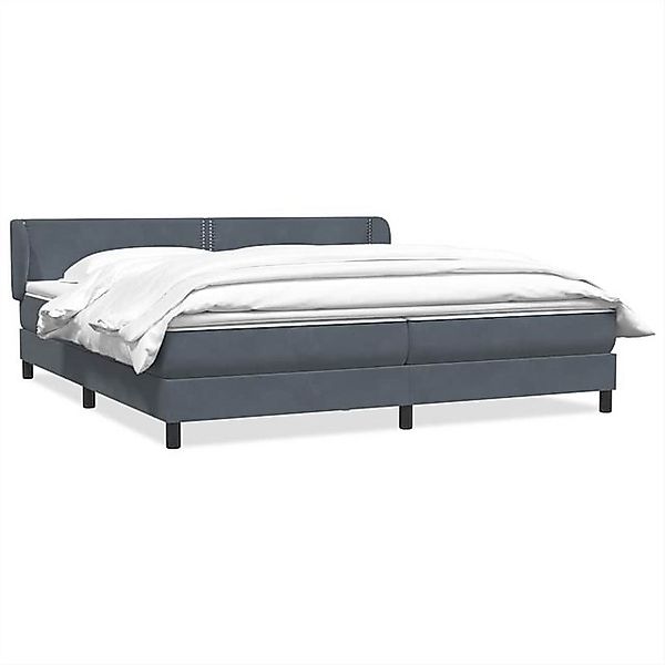 vidaXL Boxspringbett, Boxspringbett mit Matratzen Dunkelgrau 180x220 cm Sam günstig online kaufen