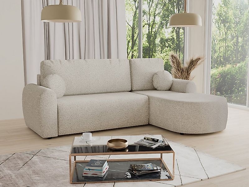 Sofnet Ecksofa Jazz, mit Schlaffunktion und Bettkasten, L-Form Couch, Boucl günstig online kaufen