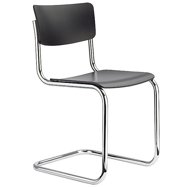 THONET S 43 | Buche schwarz gebeizt | Stahlrohr-Freischwinger | Gestell ver günstig online kaufen