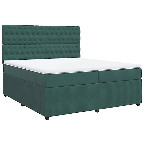 vidaXL Boxspringbett mit Matratze Dunkelgrün 200x200 cm Samt 3292439 günstig online kaufen