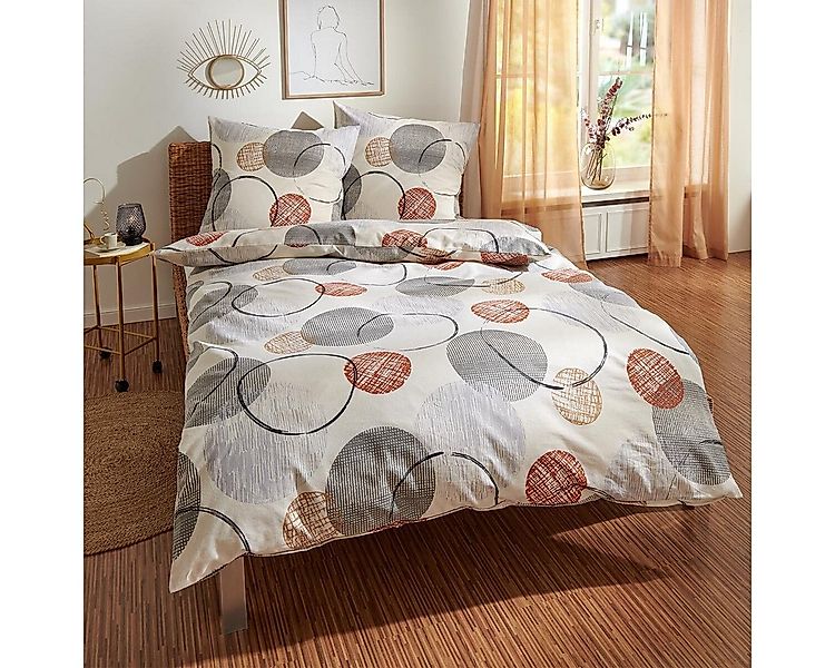 TRAUMSCHLAF Bettwäsche Kreise, Flanell, 3 teilig, hochwertige Flanell Quali günstig online kaufen