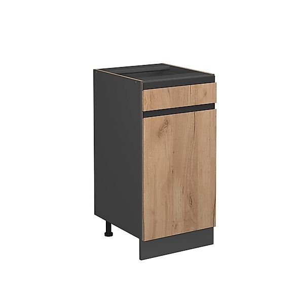 Vicco Eckunterschrank R-Line Küchen Eckschrank Schwarz Beton/Weiß 86 cm AP günstig online kaufen