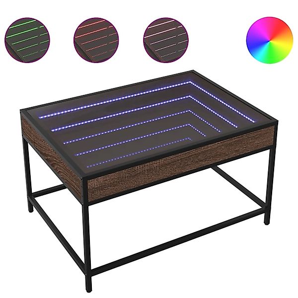 vidaXL Couchtisch mit Infinity-LED Braun Eichen-Optik 70x50x41 cm günstig online kaufen