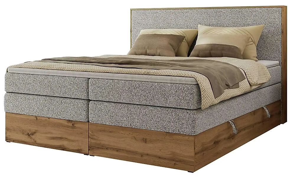 Boxspringbett mit Bettkasten Wood Classic King ¦ grau ¦ Maße (cm): B: 164 H günstig online kaufen