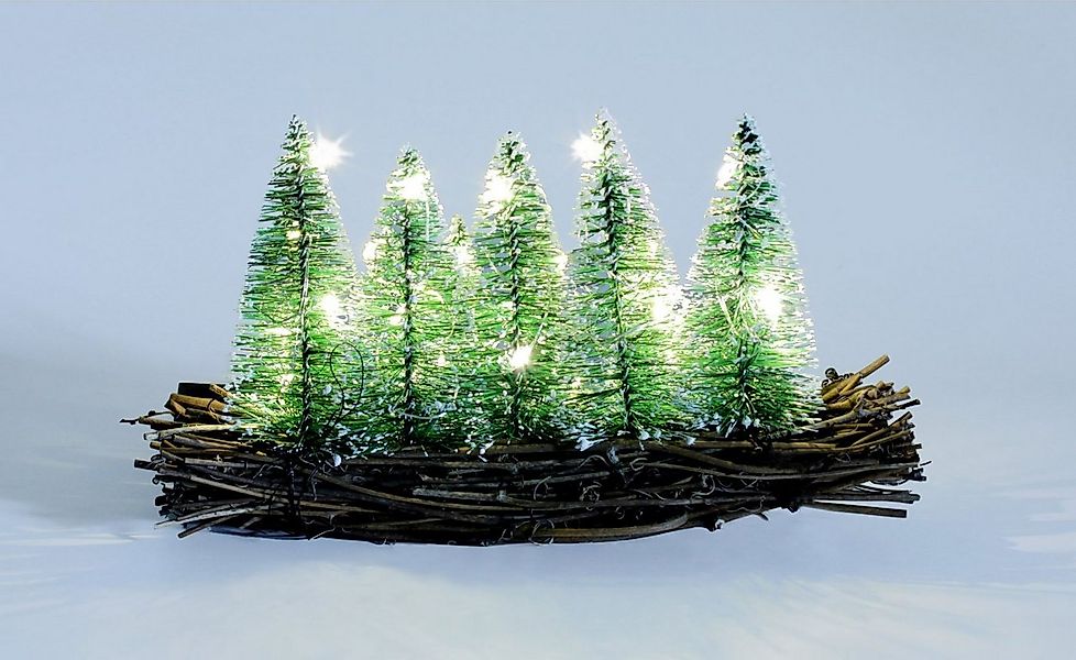 Spetebo Dekoobjekt LED Deko Wald - 25 x 14 cm - warm weiß beleuchtet, Klein günstig online kaufen