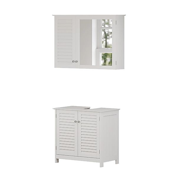 Vicco Badmöbel-Set Riad Weiß 2 Teile günstig online kaufen