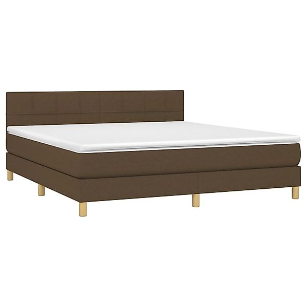 vidaXL Boxspringbett mit Matratze & LED Dunkelbraun 160x200 cm Stoff 313372 günstig online kaufen