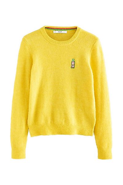 Next Strickpullover Bestickter Rundhalspullover aus Wollgemisch (1-tlg) günstig online kaufen