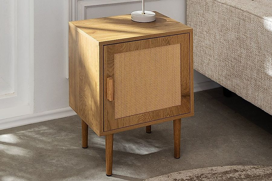 riess-ambiente Nachttisch VIENNA 60cm natur - Wiener Geflecht, mit Stauraum günstig online kaufen