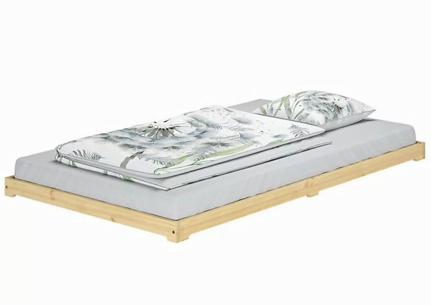 ERST-HOLZ Bett Extra niedriges Futonbett Bettrahmen 120x200 Kiefer massiv, günstig online kaufen