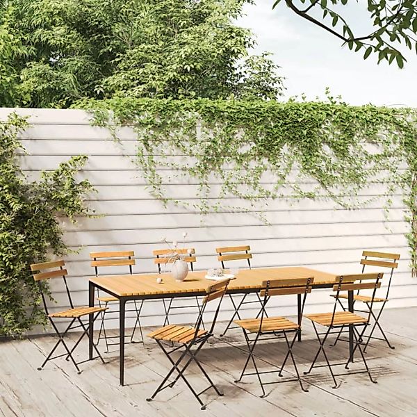 Vidaxl Klappbare Gartenstühle 8 Stk. Stahl Und Massivholz Akazie günstig online kaufen