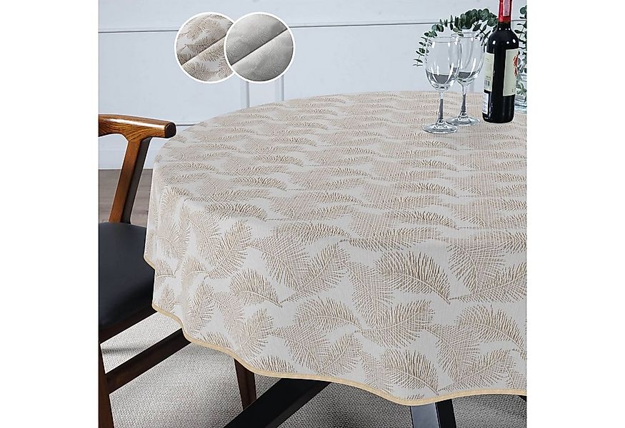 ANRO Tischdecke aus feinem Stoff exklusiv Veredelung Tischtuch Edelmetall T günstig online kaufen