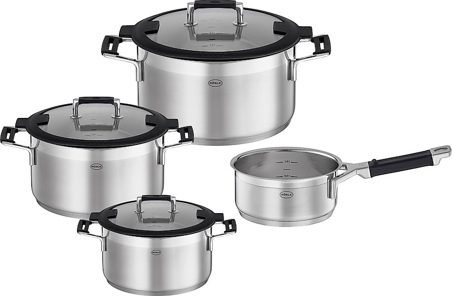 RÖSLE Topf-Set »SILENCE PRO« Set, je 1 Kochtopf Ø 16/20/24 cm, 1x Stielkass günstig online kaufen