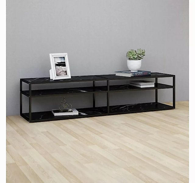 vidaXL TV-Schrank TV-Schrank Schwarz Marmor-Optik 180x40x40,5 cm Hartglas L günstig online kaufen