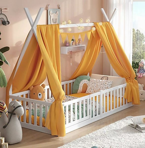 Alavya Home® Kinderbett Hausbett Bodenbett SKY SET aus Buche – FSC® 100% mi günstig online kaufen