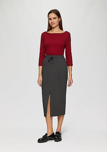 s.Oliver Midirock Rock Geschlitzter Midi-Rock aus Interlock-Jersey günstig online kaufen