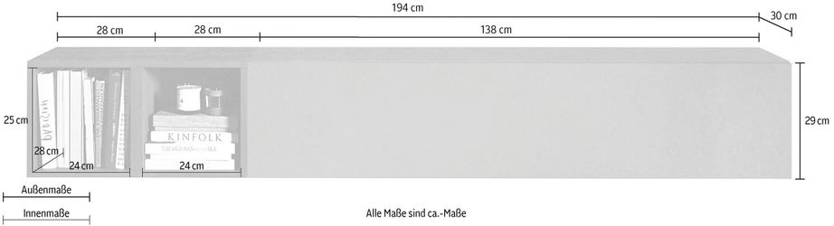 INOSIGN Wohnwand "INFINITY, 2tlg. Breite 194 cm, Höhe variabel, Wohnwand" S günstig online kaufen