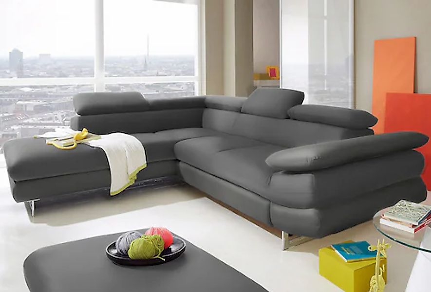 COTTA Ecksofa »Solution L-Form« mit Arm- & Kopfteilverstellung, wahlweise m günstig online kaufen