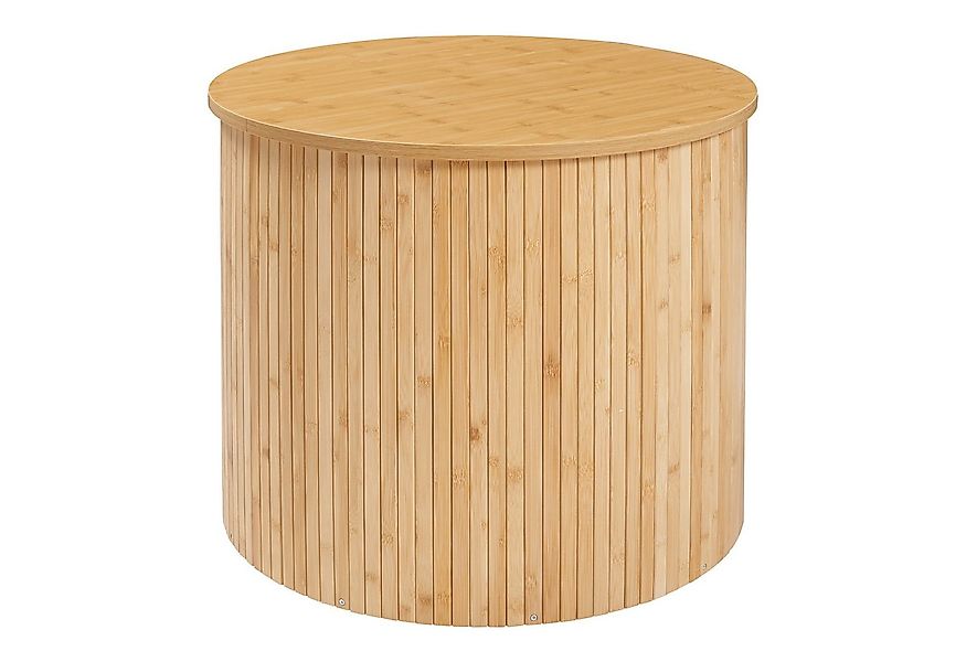 en.casa Couchtisch, »Ledepid« 48 x Ø60 cm rund Bambus + MDF Natur günstig online kaufen