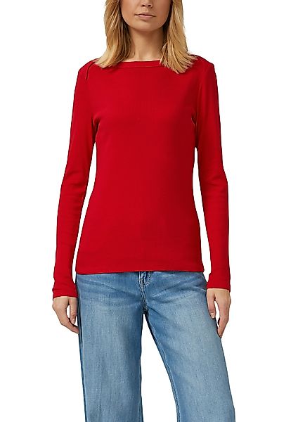 s.Oliver Langarmshirt gerippt, mit U-Boot-Ausschnitt günstig online kaufen