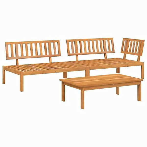 vidaXL Loungesofa 3-tlg. Garten-Sofagarnitur aus Paletten Massivholz, 1 Tei günstig online kaufen